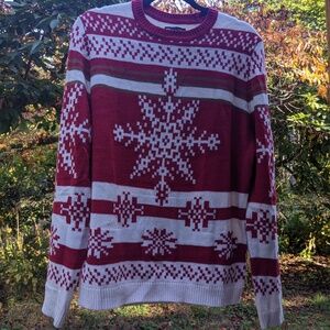 ASOS Red and White Snowflake Sweater Size S Small